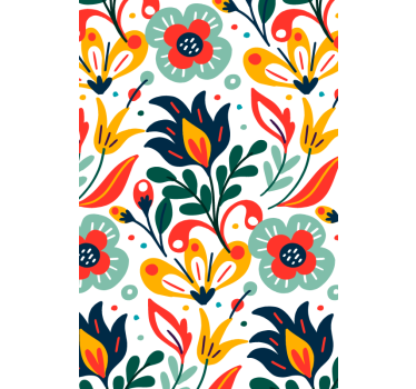 Multicolor flowers Modern roller blind - TenStickers