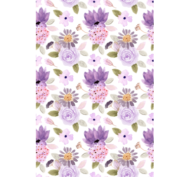 Purple Blooms Pattern flower blind - TenStickers