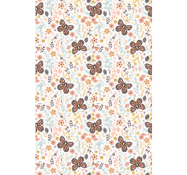 Butterfly Garden Pattern flower blind - TenStickers