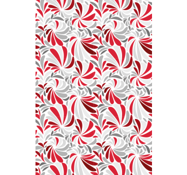 Gray and red flowers Classic roller blind - TenStickers