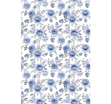 Blue pattern Flower blind - TenStickers