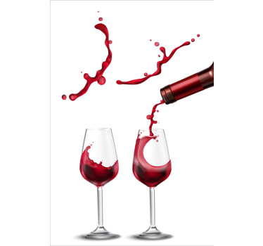 Glasses of wine Fun dining room blind - TenStickers