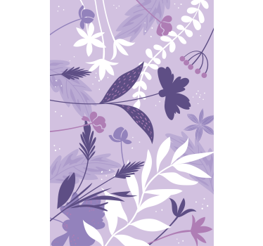 Purple flower pattern Flower roller blind - TenStickers
