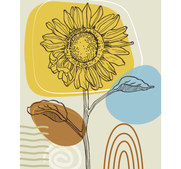 Flower plant illustration Flower roller blind - TenStickers
