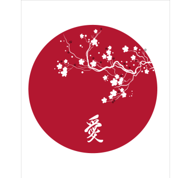 Japanese cherry circle flower blind - TenStickers