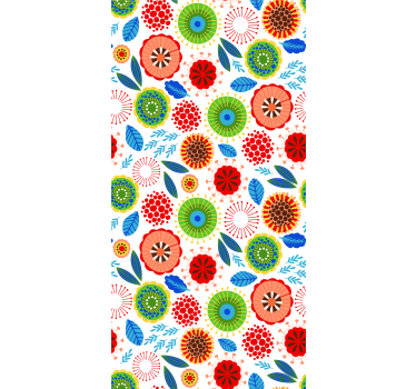 Multicolour Polish Flower roller blind - TenStickers