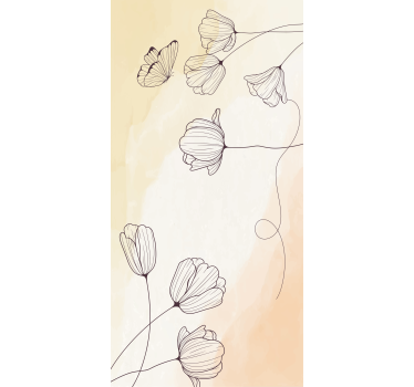 Aquarella floral outline flower blind - TenStickers