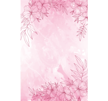 Watercolour pink Flowers and plant roller blind - TenStickers