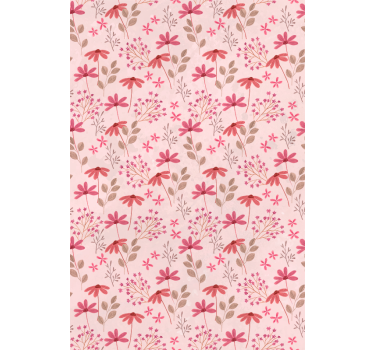 Pink little flowers and plant roller blind - TenStickers
