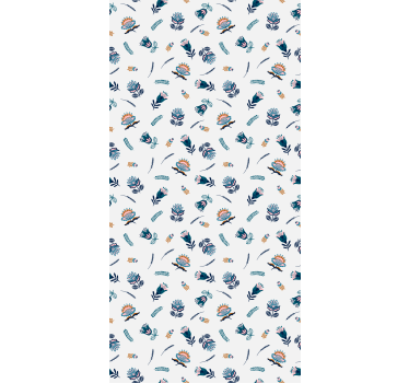 Blue folk art motif flower blind - TenStickers
