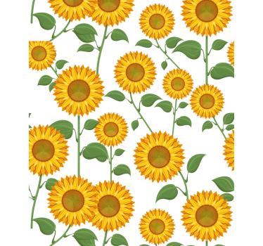 Animated sunflowers Flower roller blind - TenStickers