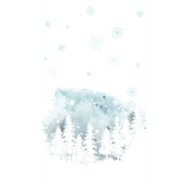 winter conifer artwork Living room roller blind - TenStickers