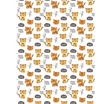Baby tigers roaring childrens blind - TenStickers