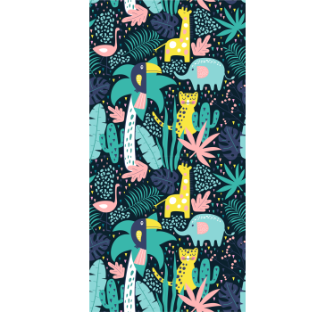 Tropical nordic animals childrens blind - TenStickers