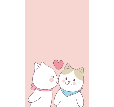 Lovely cats kissing Kids blind - TenStickers