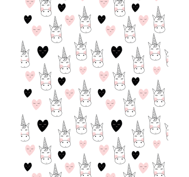 Minimalist unicorn hearts childrens blind - TenStickers