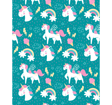 Blue unicorn pattern childrens blind - TenStickers