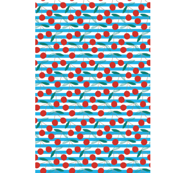 Cherry blue stripes Fruit and vegetable roller blind - TenStickers