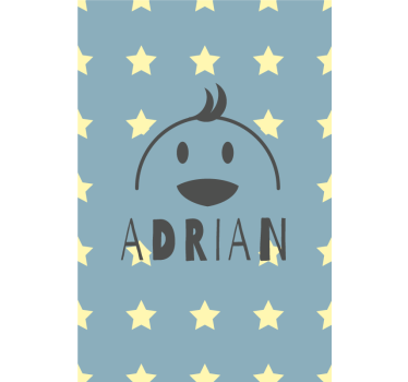 Starry chicken with name childrens blind - TenStickers