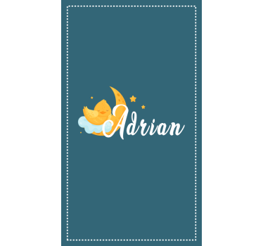 Moonlit chick with name childrens blind - TenStickers
