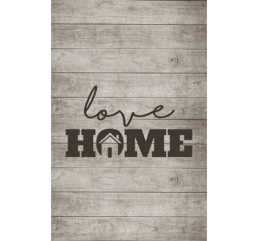 Love home on gray wooden plank Living room blind - TenStickers
