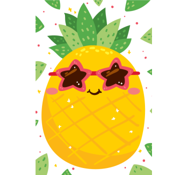 Pineapple with pink sunglasses Fruit and vegetable roller blind - TenStickers