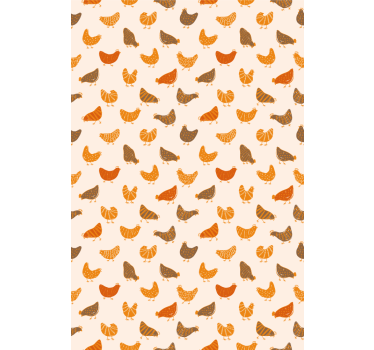 Orange and brown bird pattern Animal blind - TenStickers