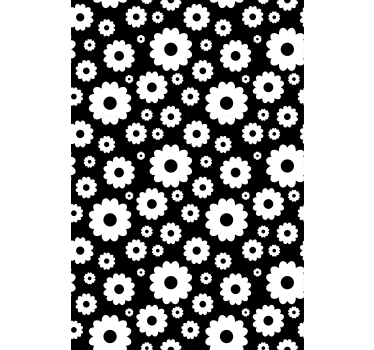 Black and white blossom pattern flower blind - TenStickers