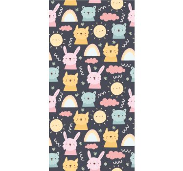 PLAYFUL ANIMALS PATTERN funky roller blind - TenStickers