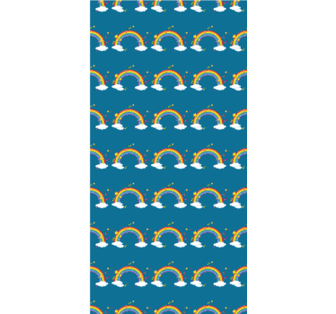 Glittered rainbow and music icon Kids blind - TenStickers