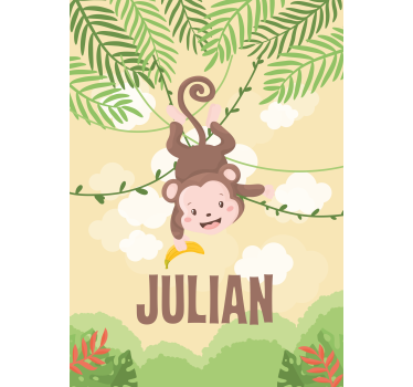 Little monkey on branch Kids blind - TenStickers