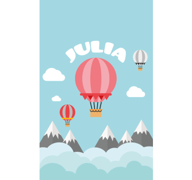 Hot air balloons with name childrens blind - TenStickers