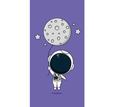 Astronaut holding moon funky roller blind - TenStickers