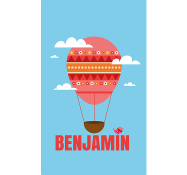 Childrens blind hot air balloon with name - TenStickers
