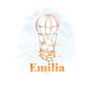 Pastel balloon with sweet animals Blind art - TenStickers