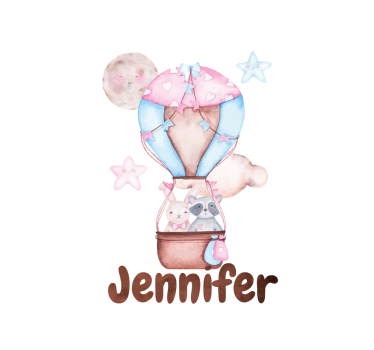 Hot air balloon with name childrens blind - TenStickers