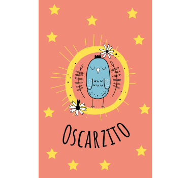 Blue bird with name childrens blind - TenStickers