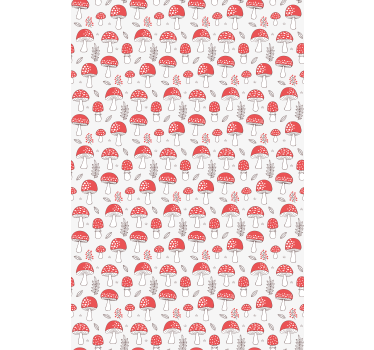 Red mushroom lovely pattern Kitchen window blind - TenStickers