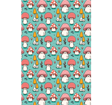 Baby mushroom characters childrens blind - TenStickers