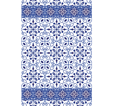 Ornate blue tiles bathroom blind - TenStickers