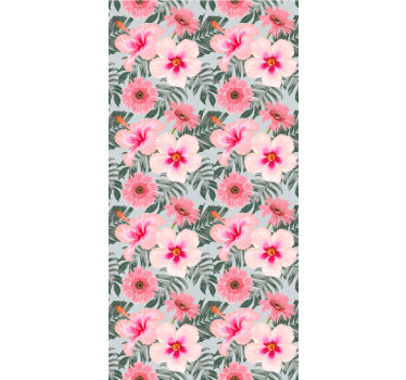 Hibiscus and flowers living room blind - TenStickers
