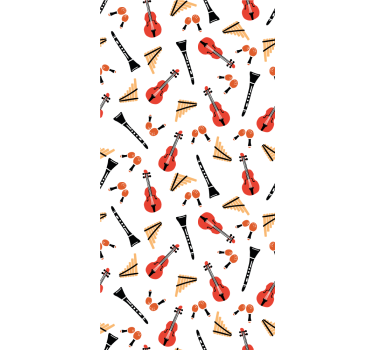 Elegant green violin pattern Living room roller blind - TenStickers