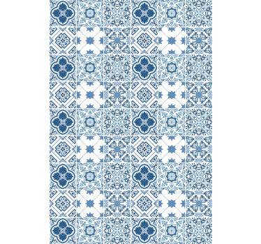 Intricate blue patterns bathroom blind - TenStickers