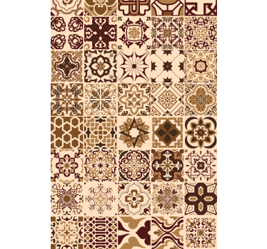 Brown spanish style tiles pattern Bathroom window blind - TenStickers