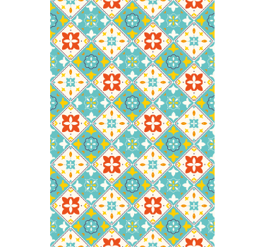 Blue and beige tiles bathroom blind - TenStickers