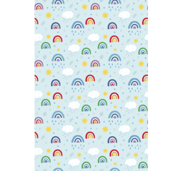 Blue rainbows and clouds childrens blind - TenStickers