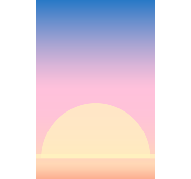 Retro sunset with colors Living room roller blind - TenStickers