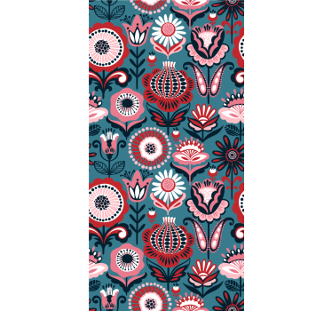 Retro folk pattern flower blind - TenStickers