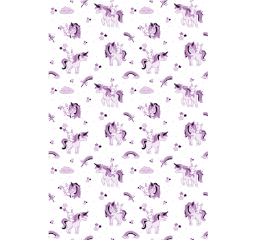 Fantasy purple unicorns childrens blind - TenStickers