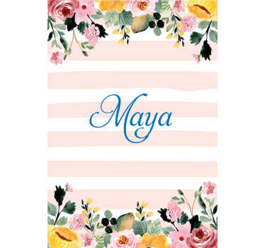 Personalised striped motif flower blind - TenStickers
